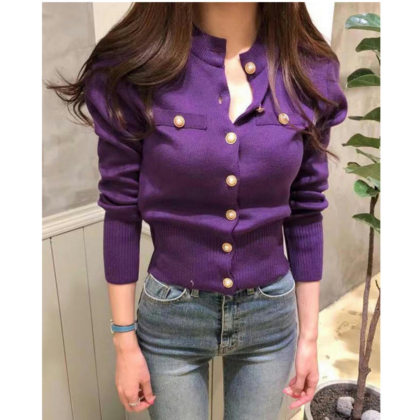NOGRAX Cardigan Estivo Donna Fashion Women Cardigan Maglione A Maglia A Maglia A Maniche Lunghe Casual Single Slim Slim Top