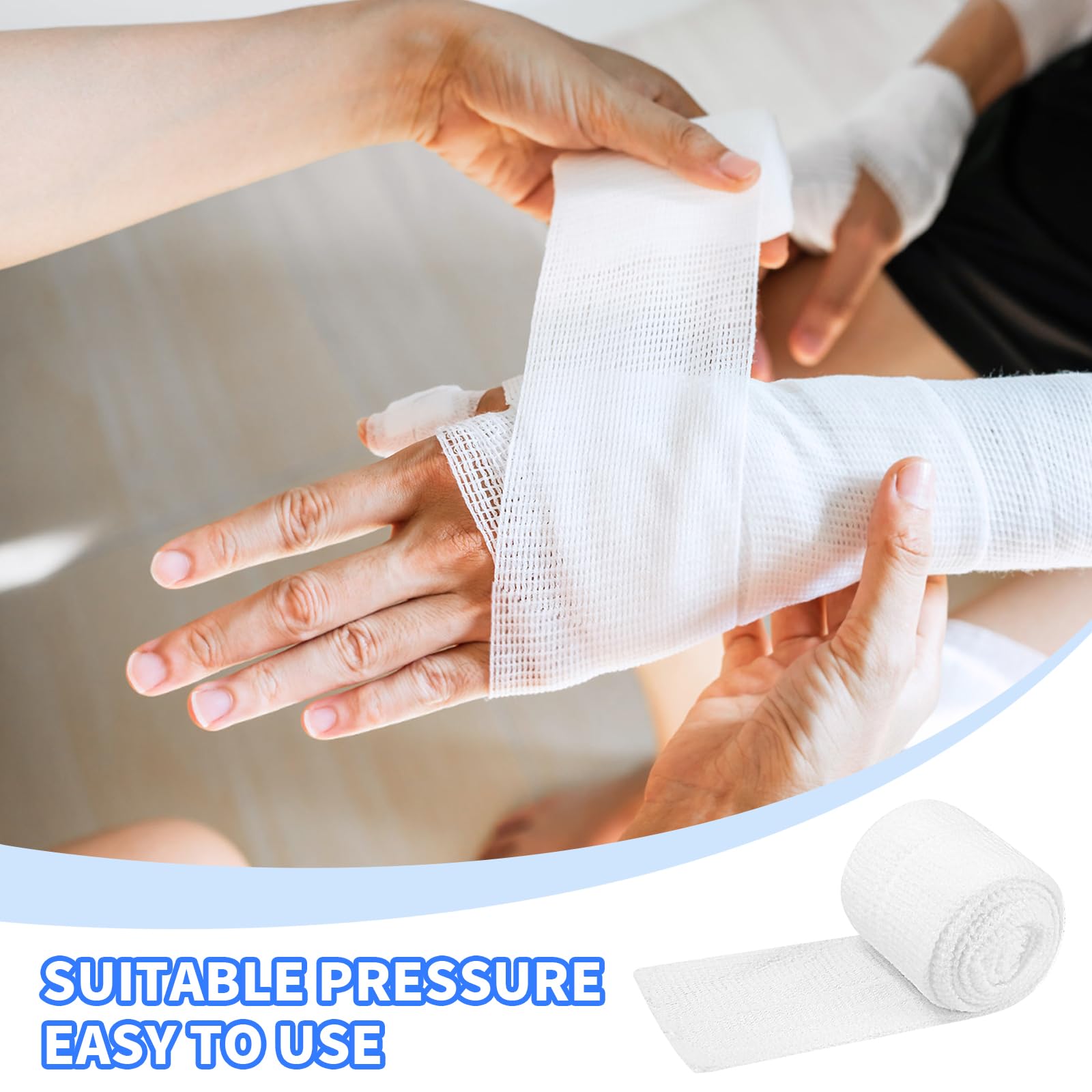 Vendaje de Red, Blanco Vendaje Elástico Tubular, 5,8 CM de Ancho 2 M de Largo,Venda Malla Tubular, Vendajes Rollselastic Net Dressing, Vendajes Transpirable Funda, para Tobillo Piernas y Cabeza