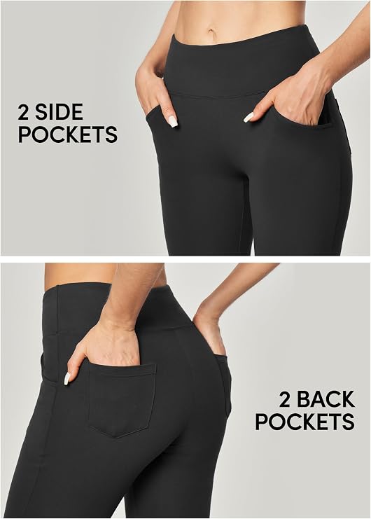 IUGA Yoga Pants Women Wide Leg High Waist Bootcut Workout Flare Leggings Tummy Control Work Dress Pants Women 4 Pockets