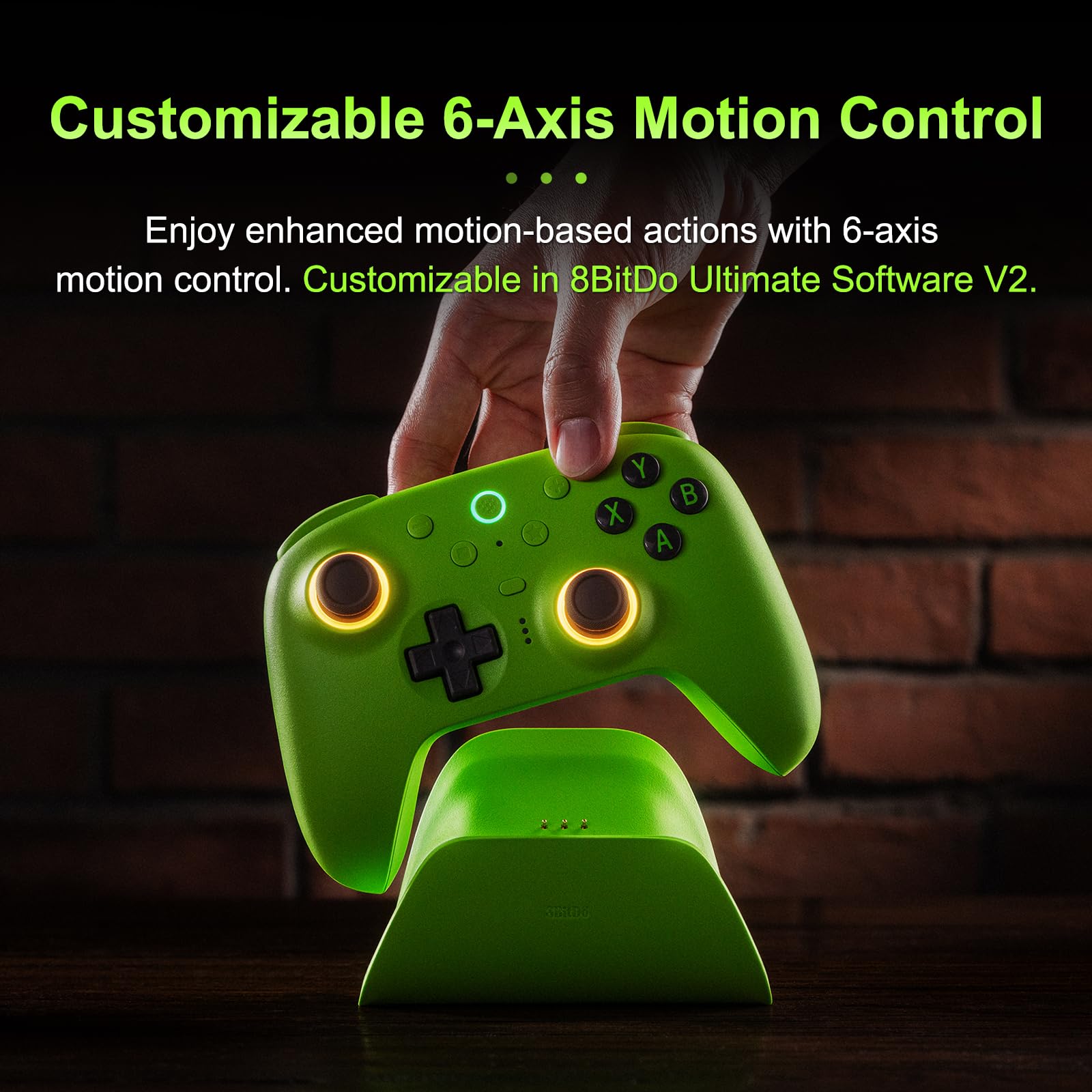 8Bitdo Ultimate 2 Mando Inalámbrico para Windows/Android/Steam (Verde) | Joysticks TMR, 1000Hz Polling Rate, Gatillos Táctiles/Hall, Botones Programables L4/R4 y 2 Traseros, Batería 1000mAh