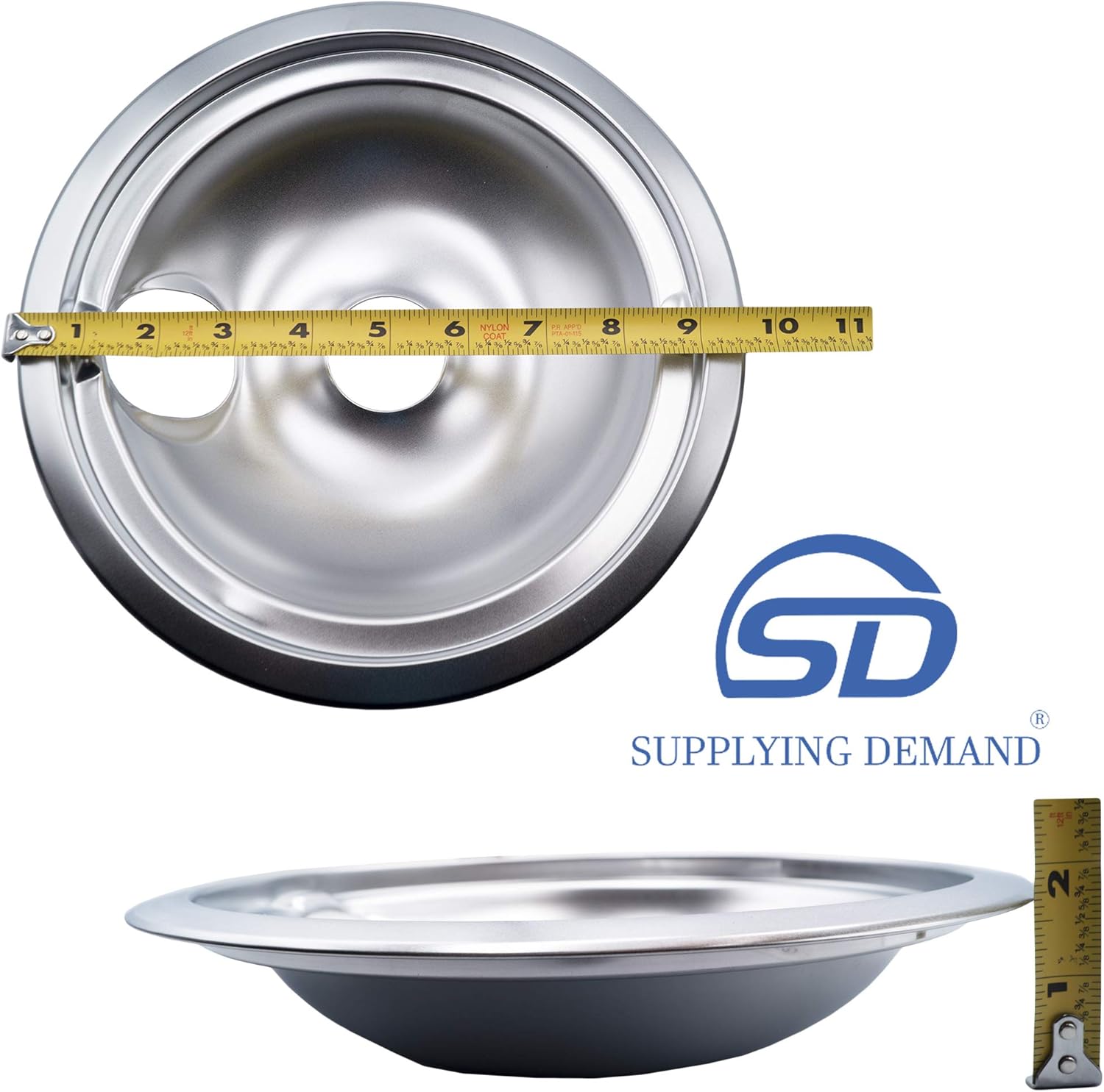 Supplying Demand WB31M15 WB31M16 4 Piece Electric Range Chrome Drip Pan Replacement Set Model Specific Not Universal