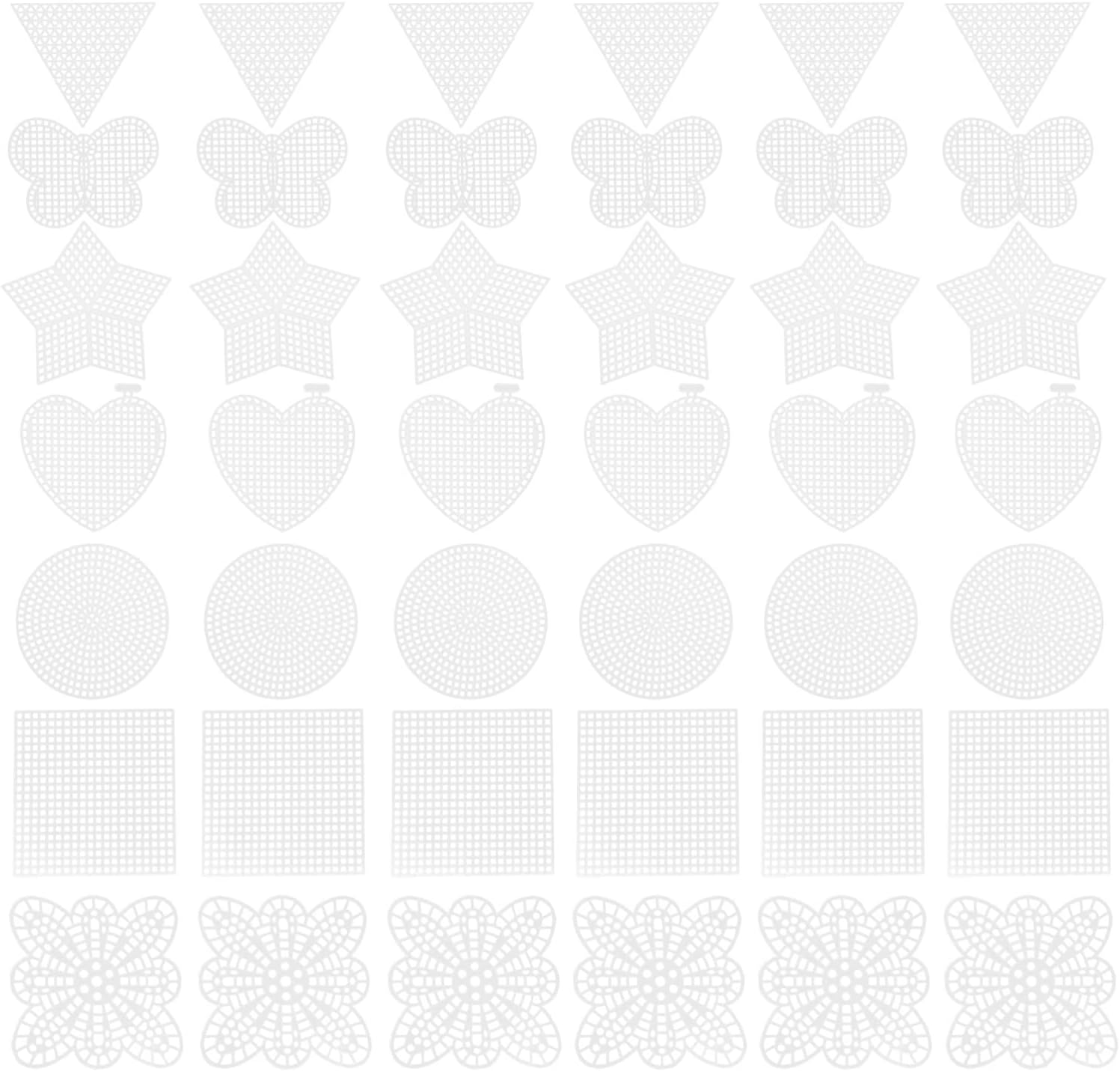 SEWACC 70pcs Cross Stitch Pad Embroidery Plastic Canvas Craft Mesh Sheet Plastic Stitching Mesh DIY Coasters Bags