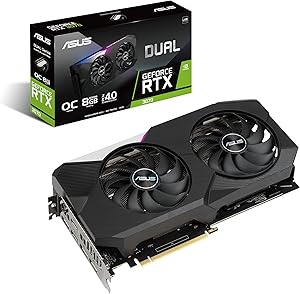ASUS Dual NVIDIA GeForce RTX 3070 V2 OC Edition Gaming Graphics Card (PCIe 4.0, 8GB GDDR6 Memory, LHR, HDMI 2.1, DisplayPort 1.4a, Axial-tech Fan Design, Dual BIOS, Protective Backplate)