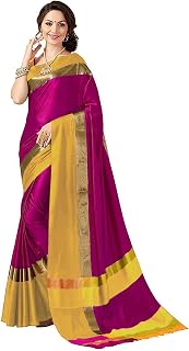 Art Décor Indian Women's Cotton Silk Festive Saree with Blouse Piece