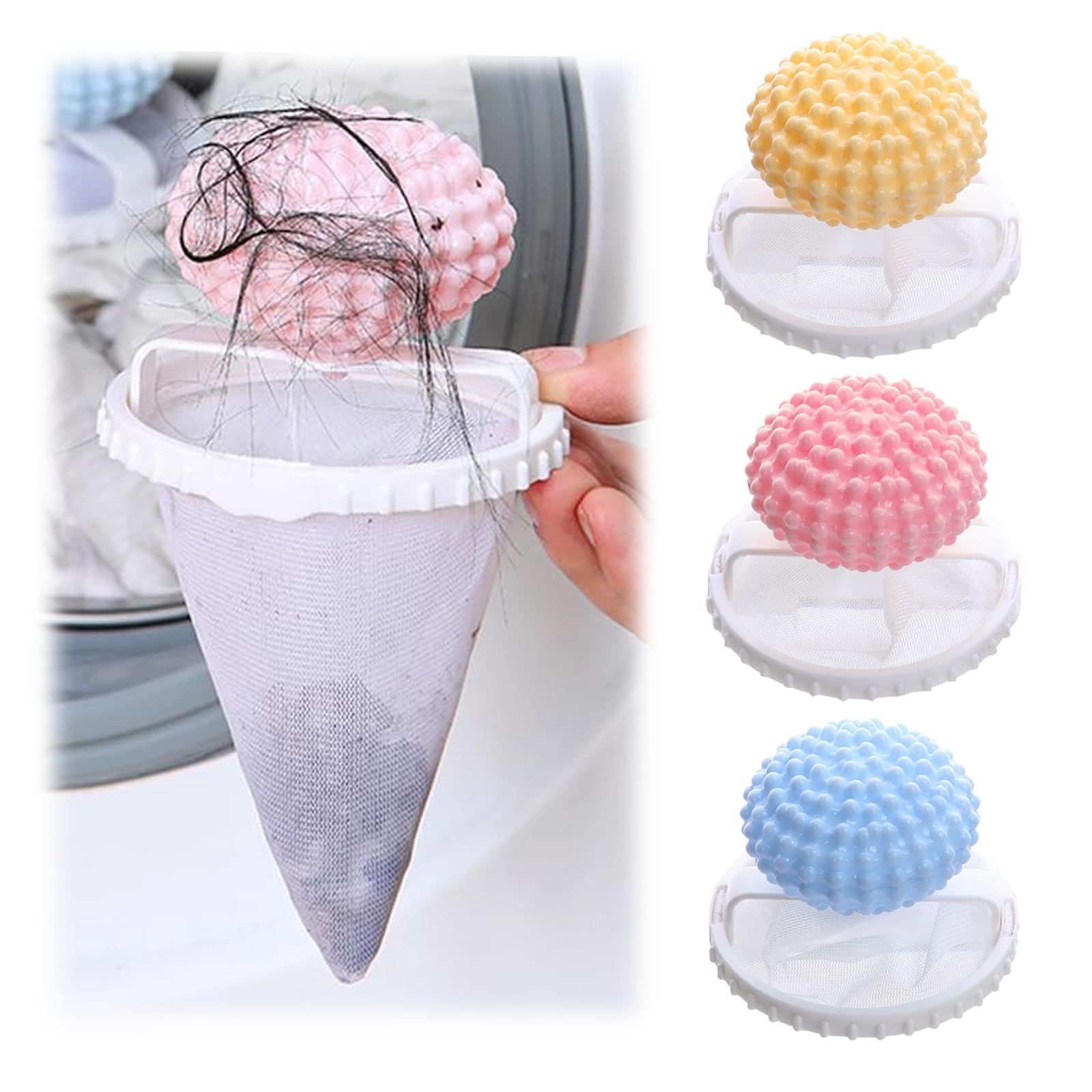 Pet Hair Catcher Reusable for Washing Machine – Lint Trap & Fur Remover Mesh Bag for Dog & Cat & Pet Hair – Laundry Helper