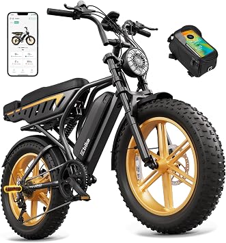 TST Electric Bike for Adults, 1500W Peak Motor 60 Miles Fat Tire Ebike with 48V 15Ah Removable Battery 20" Fat Tire Electric Bike, Dual Suspension,R9