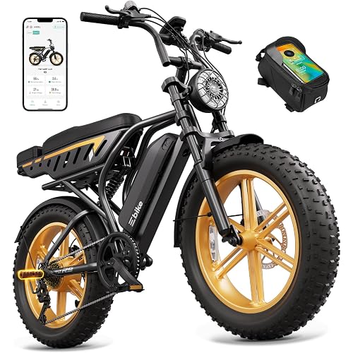 TST Electric Bike for Adults, 1500W Peak Motor 60 Miles Fat Tire Ebike with 48V 15Ah Removable Battery 20" Fat Tire Electric Bike, Dual Suspension，R9