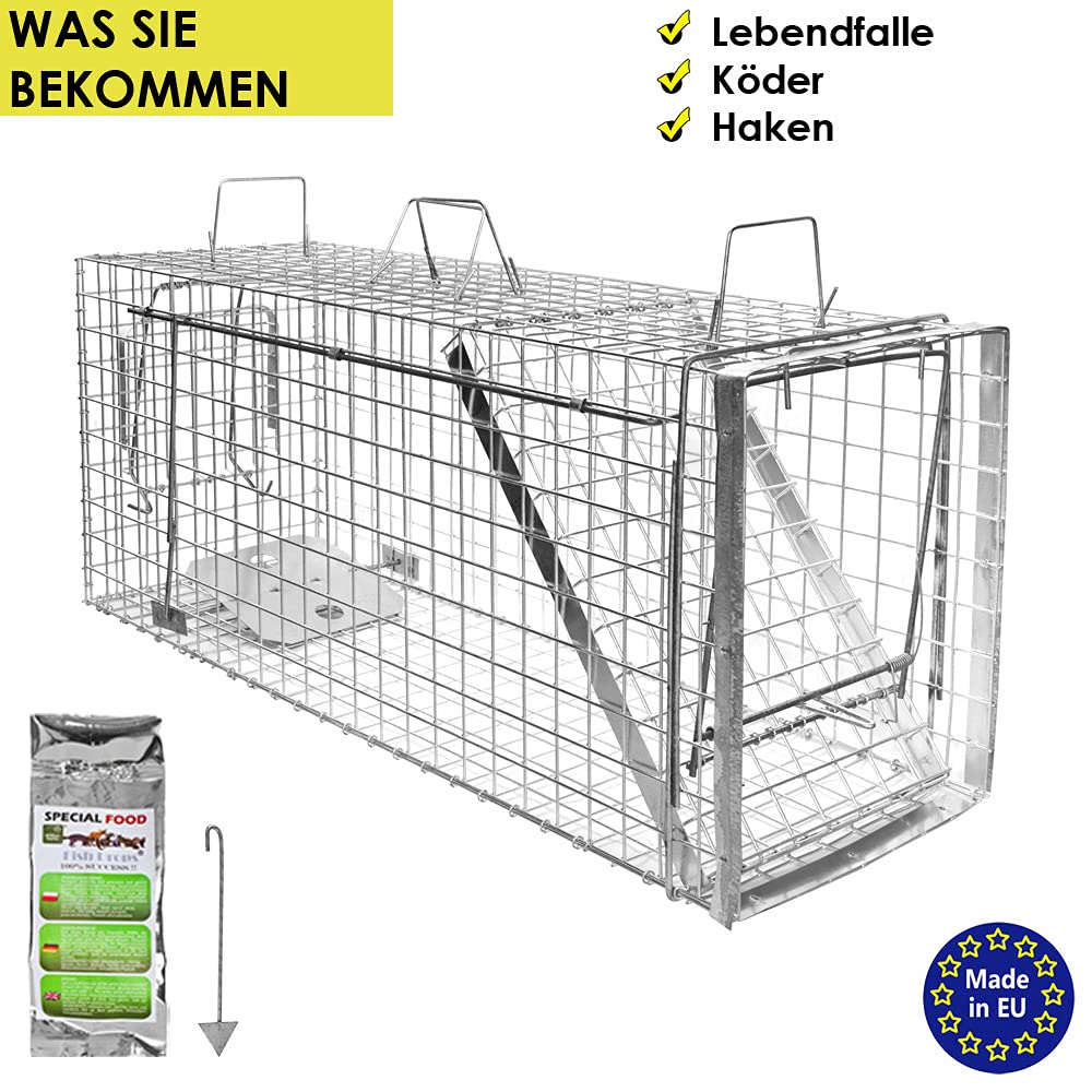 Petigi Gabbia Trappola per Animali Talpa Ratto Mouse Topo Nutria 105 x 34 x 42 cm