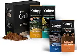 Coffee Mais Torrado e Moído│ Kit Família com 4 Pacotes → 1 Clássico + 1 Chapada de Minas + 1 Mantiqueira de Minas + 1 Cerrado Mineiro│Café Super Especial │100% Arábica │ Torra Média │ 4 x 250g