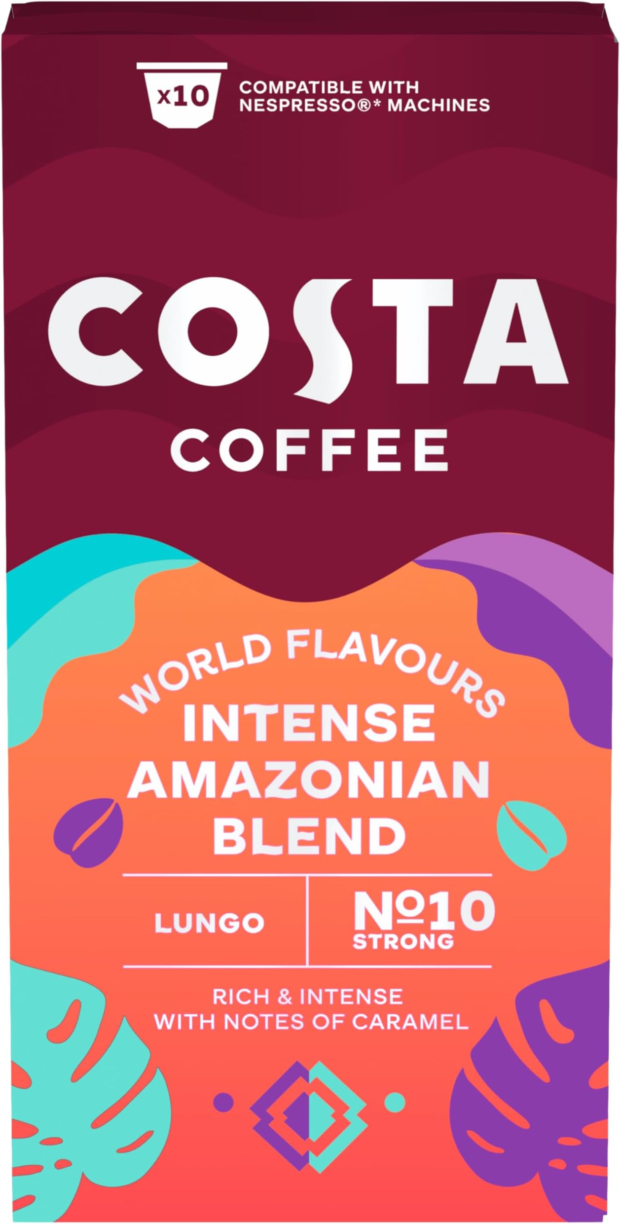 Costa Intensely Dark Amazonian Blend X 10 Pods 57g