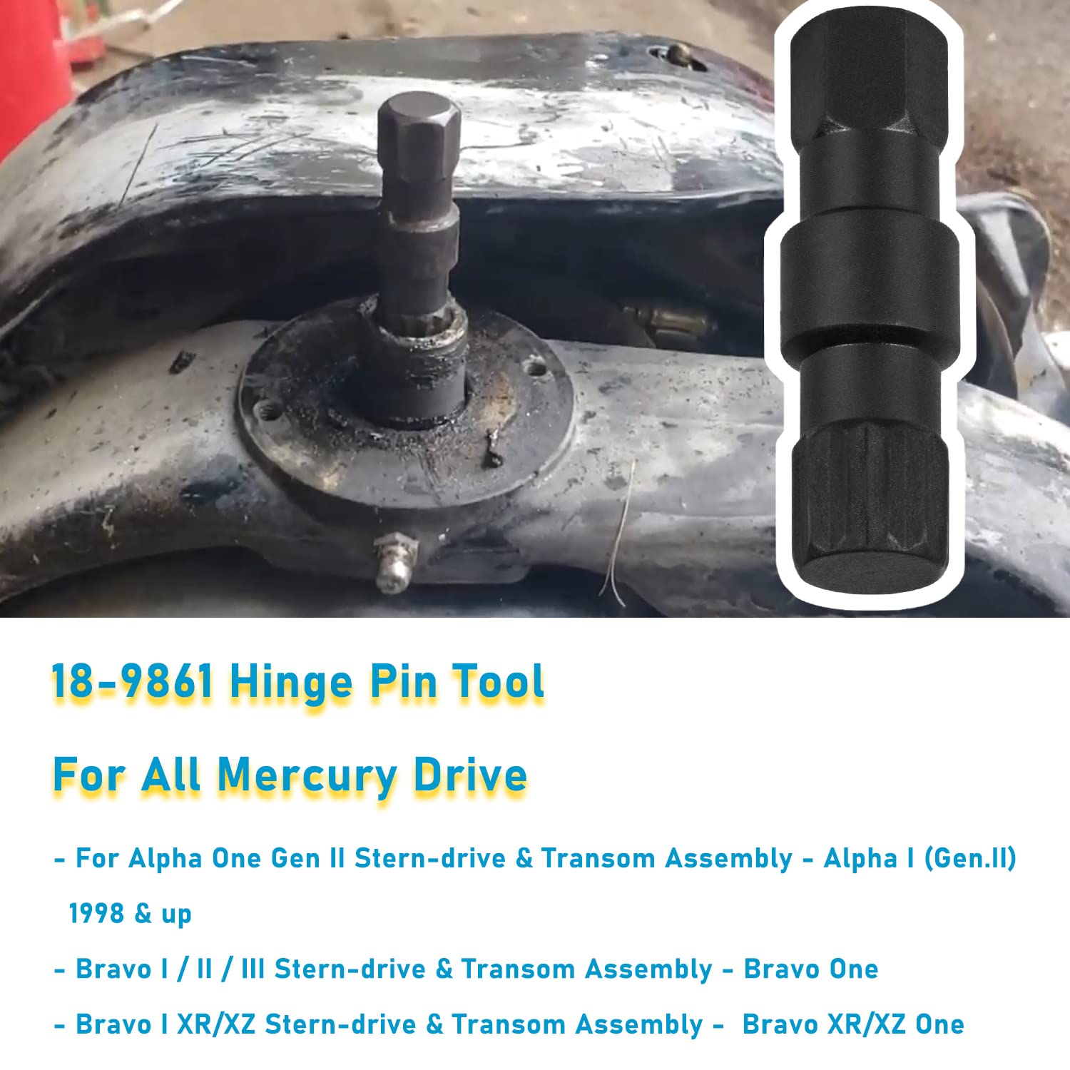 pページ Hinge Pin Tool for Mercruiser Mercury Alpha One & Gen II Bravo I