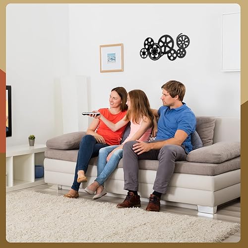 Miniatura 7 de Moxweyeni Carrete de película de metal, arte abstracto de cine antiguo, decoración contemporánea de cine decorativo, carrete de película