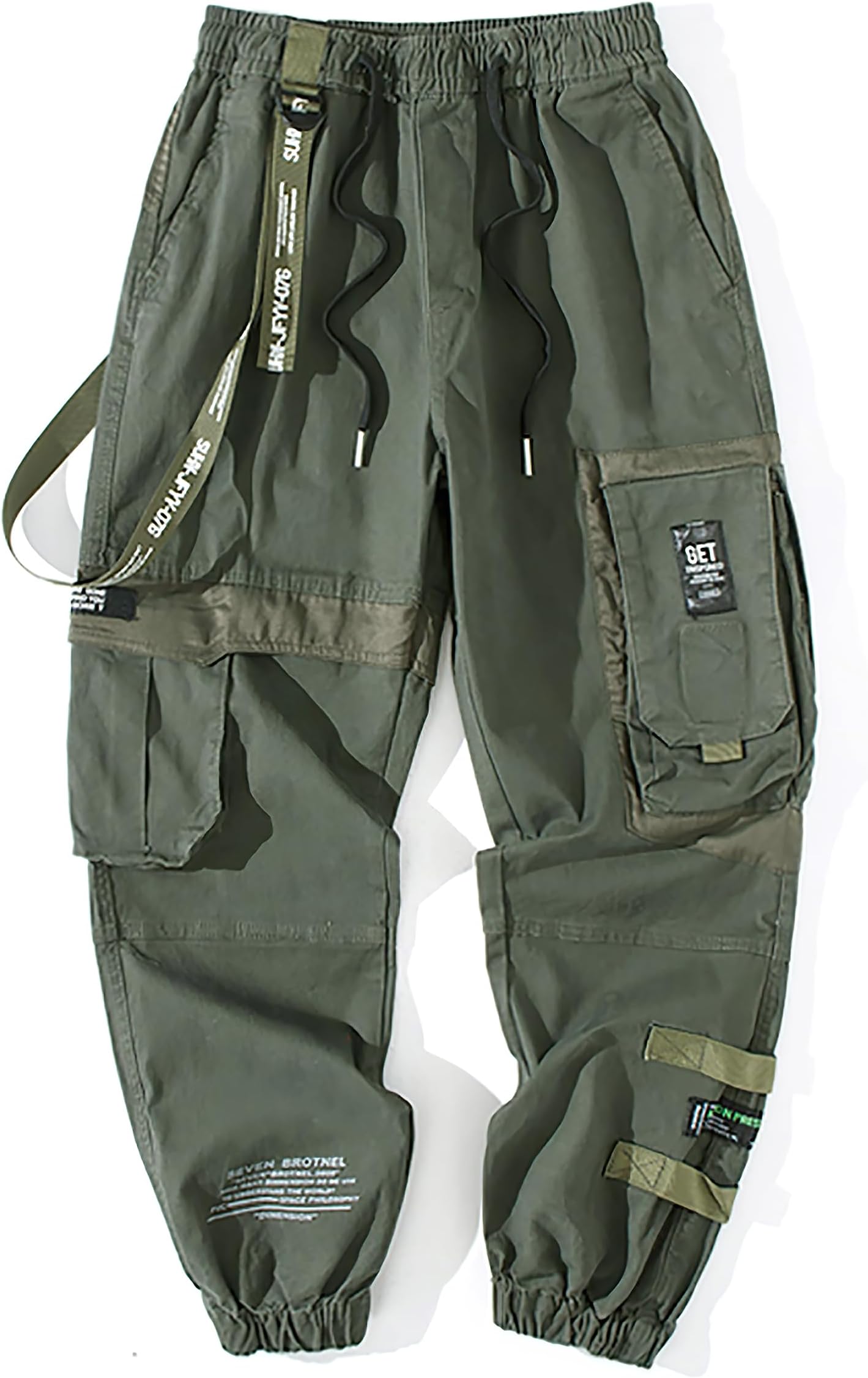 MOKEWEN Men's Pockets Tapered Leg Tech Cargo Pants
