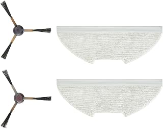 Eureka Zubehör-Set für Saugroboter und Bodenwischroboter E10s/E20 Plus: 2 Seitenbürsten 2 x Mopp, Ersatzteil-Set für Roboterstaubsauger
