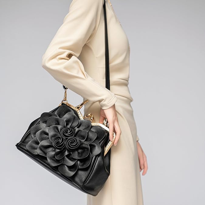 SUNROLAN Women's Evening Handbags Flower Clutch Purses | Wristlets Ethnic Totes Satchel for Party Wedding Prom Cocktail Banquet Formal Occasions