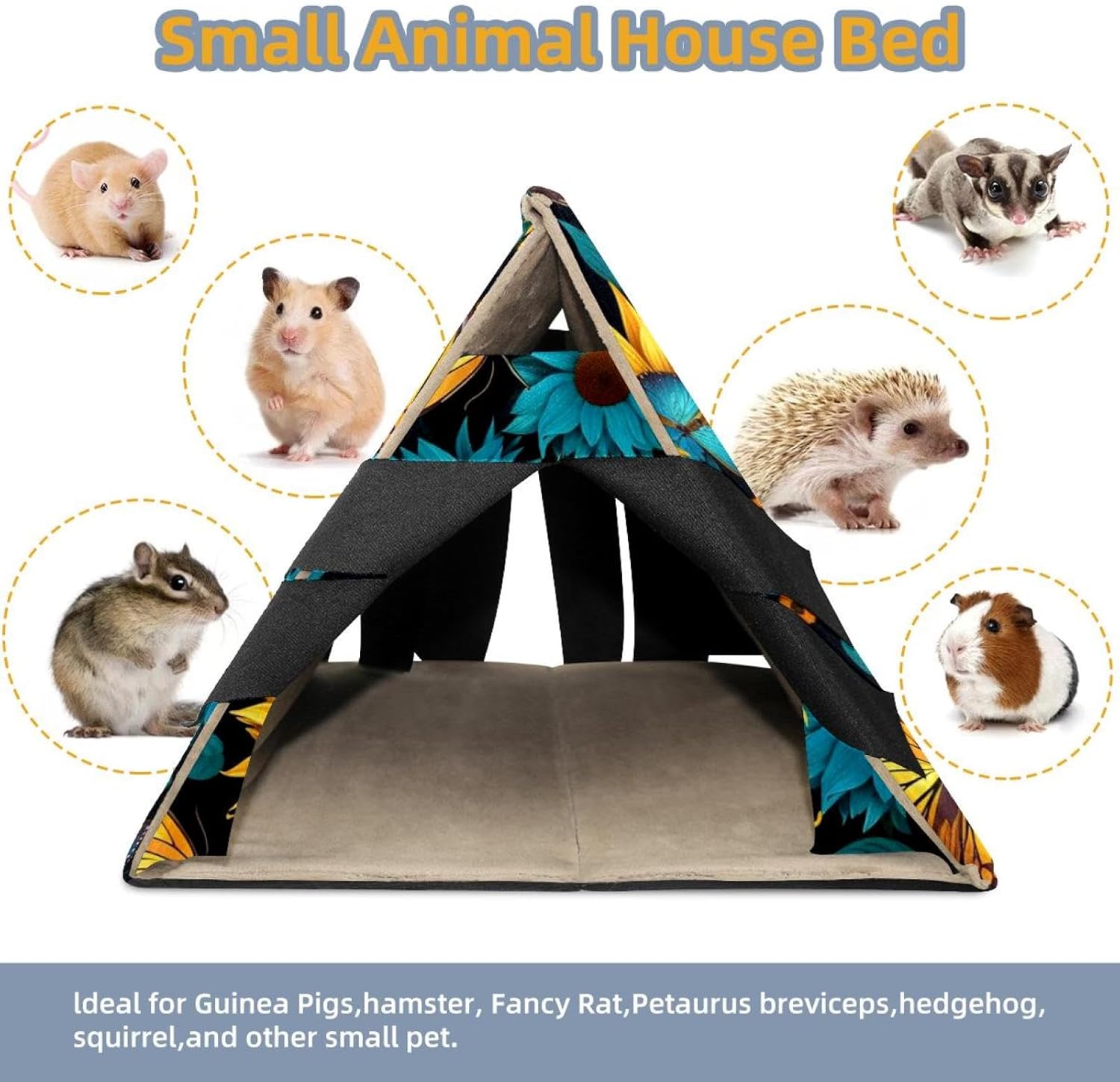 MAgiLL Guinea Pig Bed, Comfortable Hamster House, Hiding Place for Small pet Animals, Folding Bed nest, Suitable for Short Rabbits, Rabbits, Ferrets, mice, Hedgehogs, Chinchillas