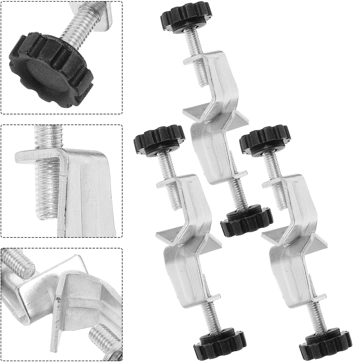 3pcs Heavy Duty Iron Laboratory Stand Clamp with Dual Screw Bosshead, Adjustable Lab Rod Holder for Scientific Equipment and Glassware Support