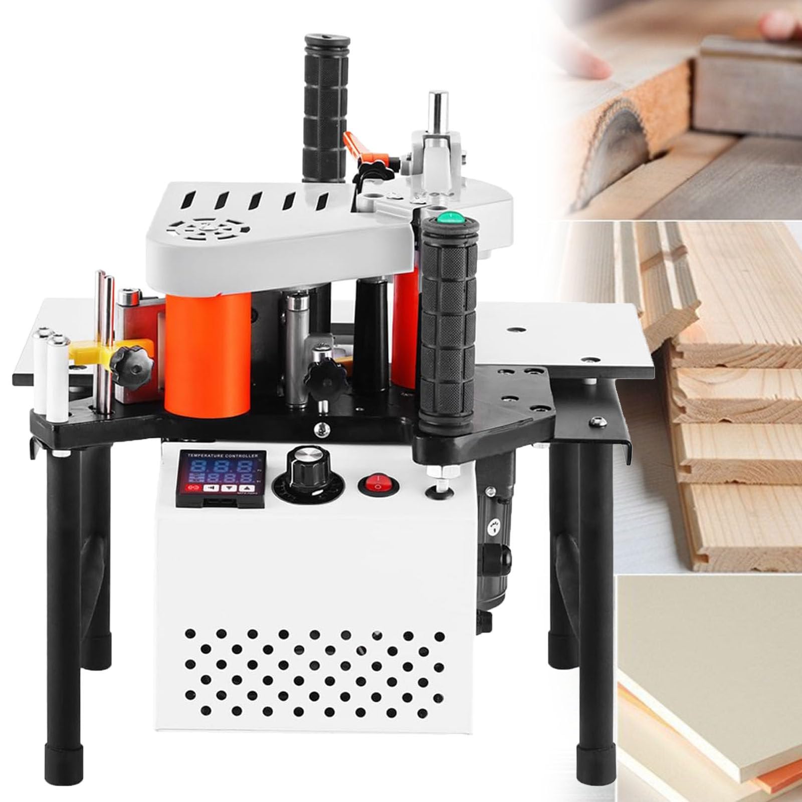 ylpddmm Edge Bander, Portable Woodworking Edge Bander White