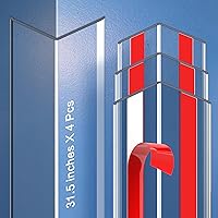 Vista 13 de Protectores de esquina autoadhesivos transparentes para pared, 2 unidades de protectores de esquina y protector de bordes para bebés, muebles