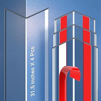 - Clear Self-Adhesive Wall Corner Protectors-2 PCS of Corner Guards & Edge Protector for Baby, Furniture, Door, Tables, Cover Sharp Furniture, Easy to Install (3cmx80cm/1.18inx31.5in)
