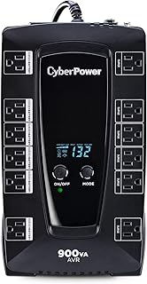 CyberPower AVRG900LCD Intelligent LCD UPS Battery Backup and Surge Protector, 900VA/480W, 12 Outlets, AVR, Compact, UL Certified