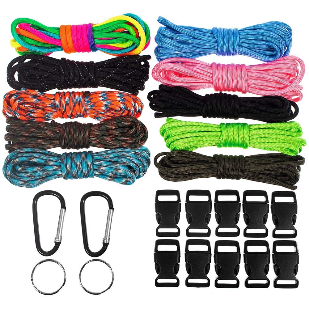 West Coast Paracord Type III 550/350lb Paracord – Multiple Colors – Paracord Bracelet Craft Kits – Outdoor Survival Rope – Parachute Cord