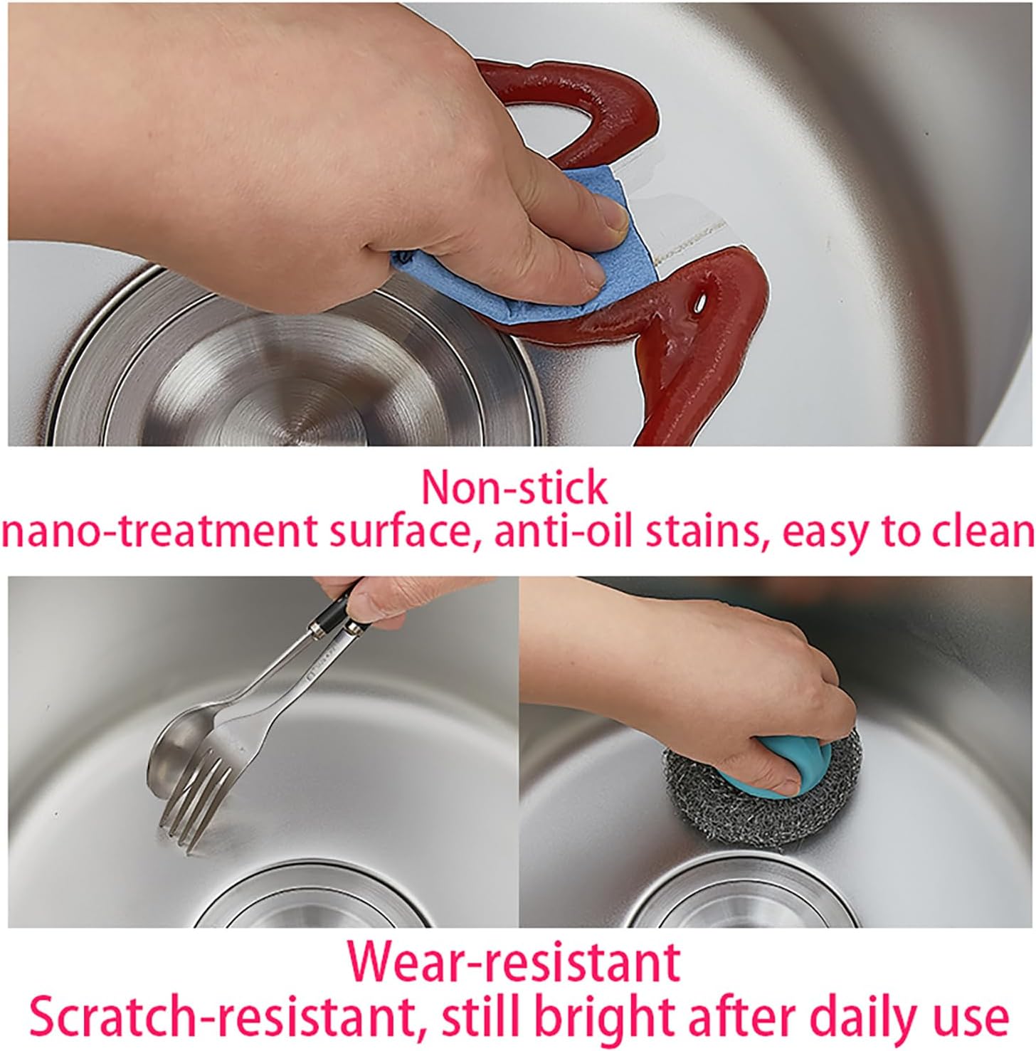 11-15.7Inch Flush Mounted Round Bar Prep Sink,Bar Round Basin Wet Bar Sink,SUS304 Undermount Stainless Steel Kitchen Sink,with Pull-Out Faucet,for Rvs,Boats,Kitchen,Silver,28 * 28cm