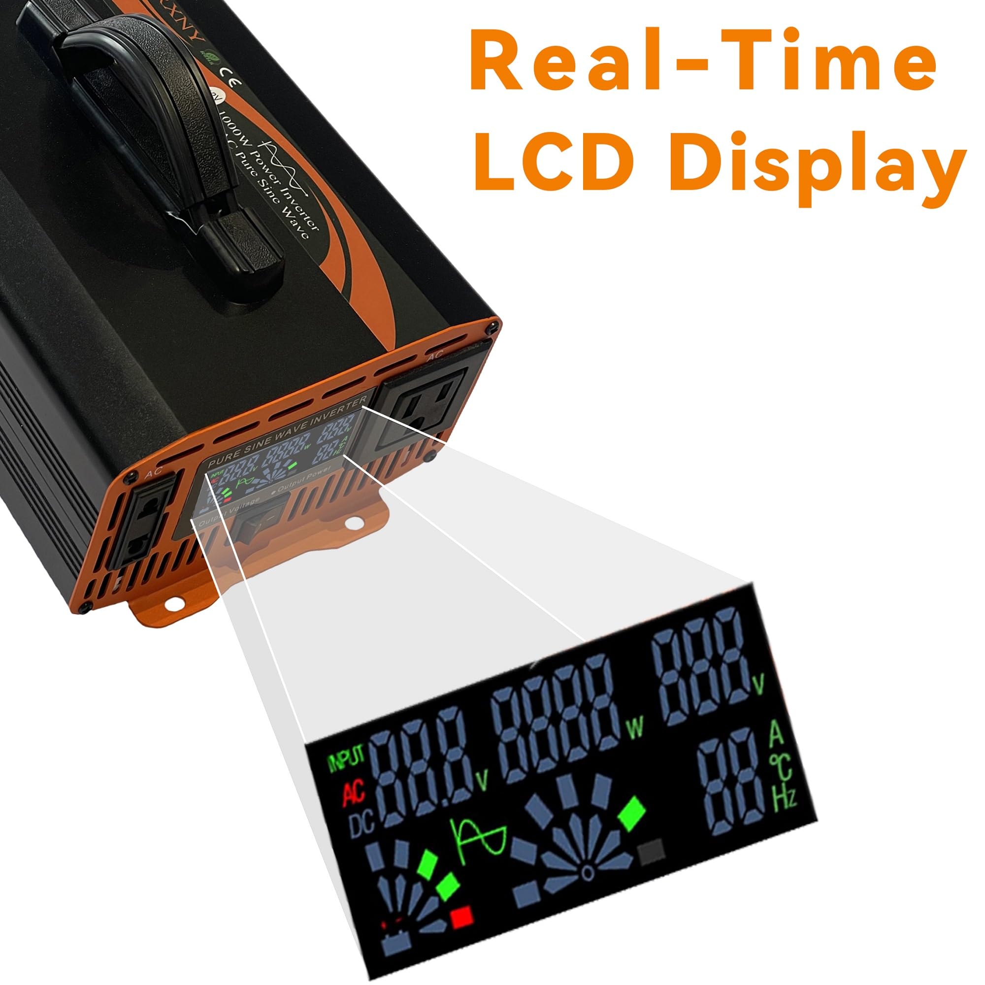 Amazon.co.jp: KRXNY 1000W パワーインバーター 24V DC~110V 120V AC