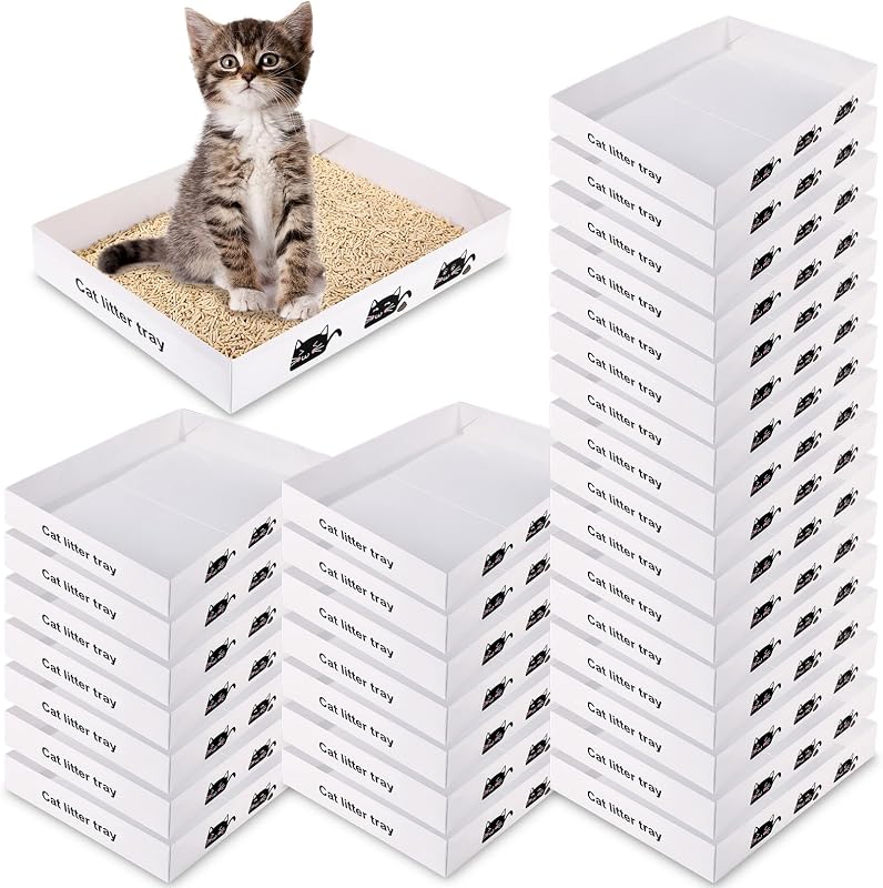 Caixa de Areia Descartável de Papel para Gatos Amyhill Branca 30 unidades