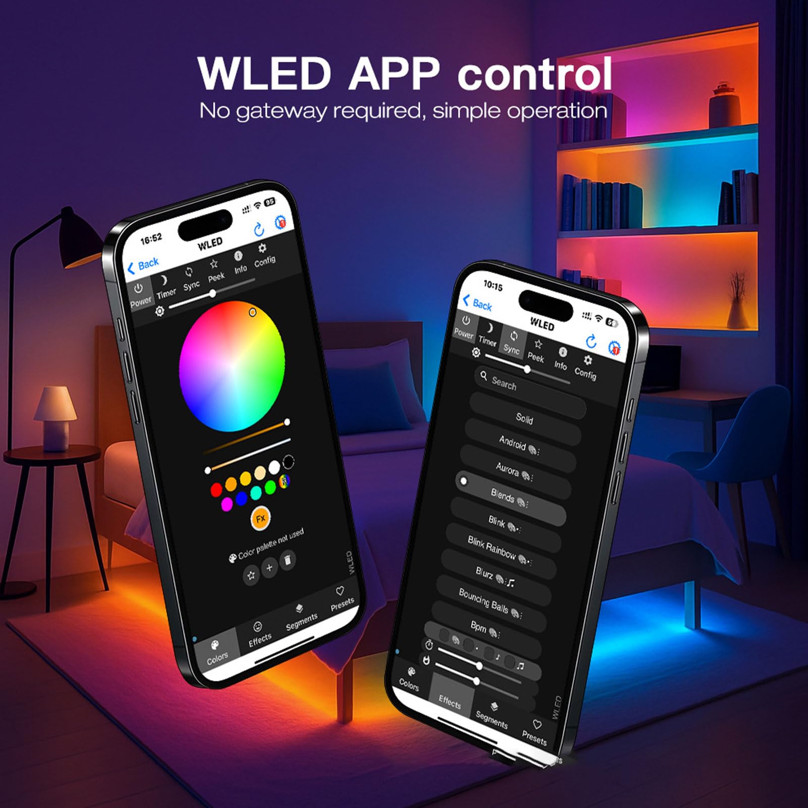 Bewinner LED-Streifenlicht-Controller mit über 100 Dynamischen Effekten, Adressierbarer RGB-IC-LED-Controller mit Musiksynchronisation, 20 A 5 A, Kompatibel mit WS2812 SK6812 WS2815