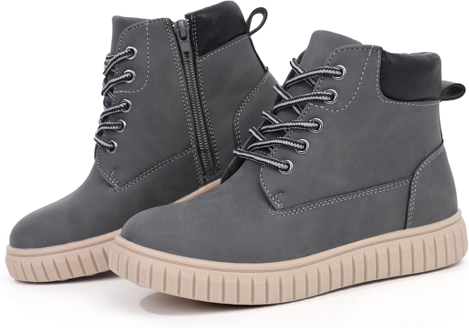 Tobfis Kids Zipper Ankle Boots Kids Sneaker with Boot-Like High Top Design for Boys & Girls(Toddler/Little Kid/Big Kid)