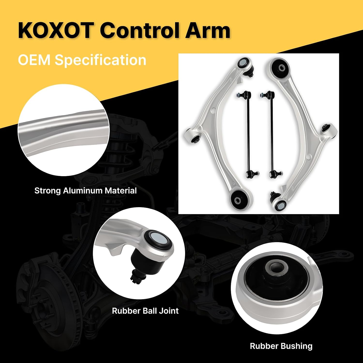 4Pcs Front Left Right Lower Control Arm with Ball Joint Assembly Sway Bar Link End Fit for Compatible with Honda 2011 2012 2013 2014 2015 2016 2017 Odyssey K622002 K622210 K750304