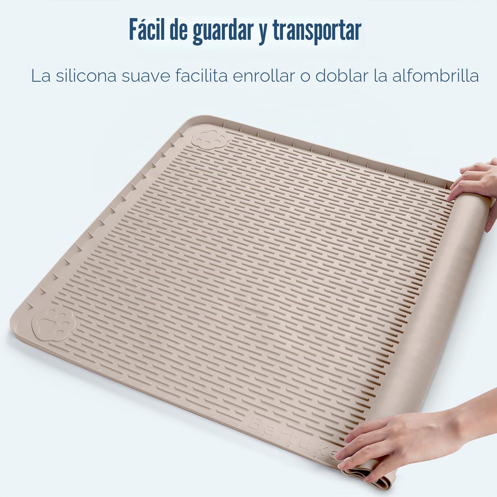 127x89cm Soporte para Almohadilla de orina para Perros, Alfombrilla de Silicona a Prueba de Fugas, Borde Alto, sin derrames, para Cachorros, Gatos, Conejos, Almohadillas (Caqui)