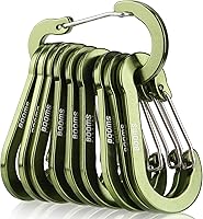 Booms Fishing CC5 10-Pack 2.7" Aluminum Carabiner Clips - Rustproof Keychain Hooks for Fishing, Hiking, Camping, Kayaking