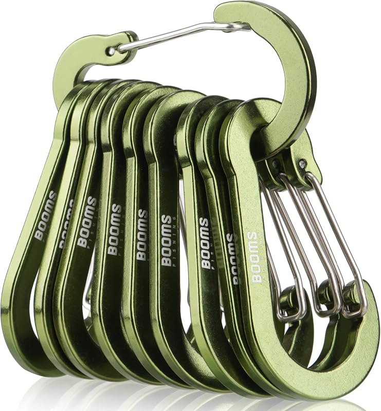 CC5 Multi-Use Carabiner Clips, 10 Pack 2.7" Small Caribeener Clips, Mini Keychain Aluminum Caribeaner Clip