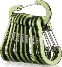 Booms Fishing CC5 Multi-Use Carabiner Clips, 10 Pack 2.7" Small Caribeener Clips, Mini Keychain Aluminum Caribeaner Clip
