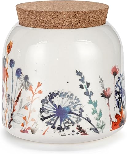 Vista 15 de DEMDACO Heartful Home by Tracy Pesche Collection - Tarro pequeño de cerámica con tapa de corcho, diseño de corazón rojo, puntos y rayas negras, 4.5