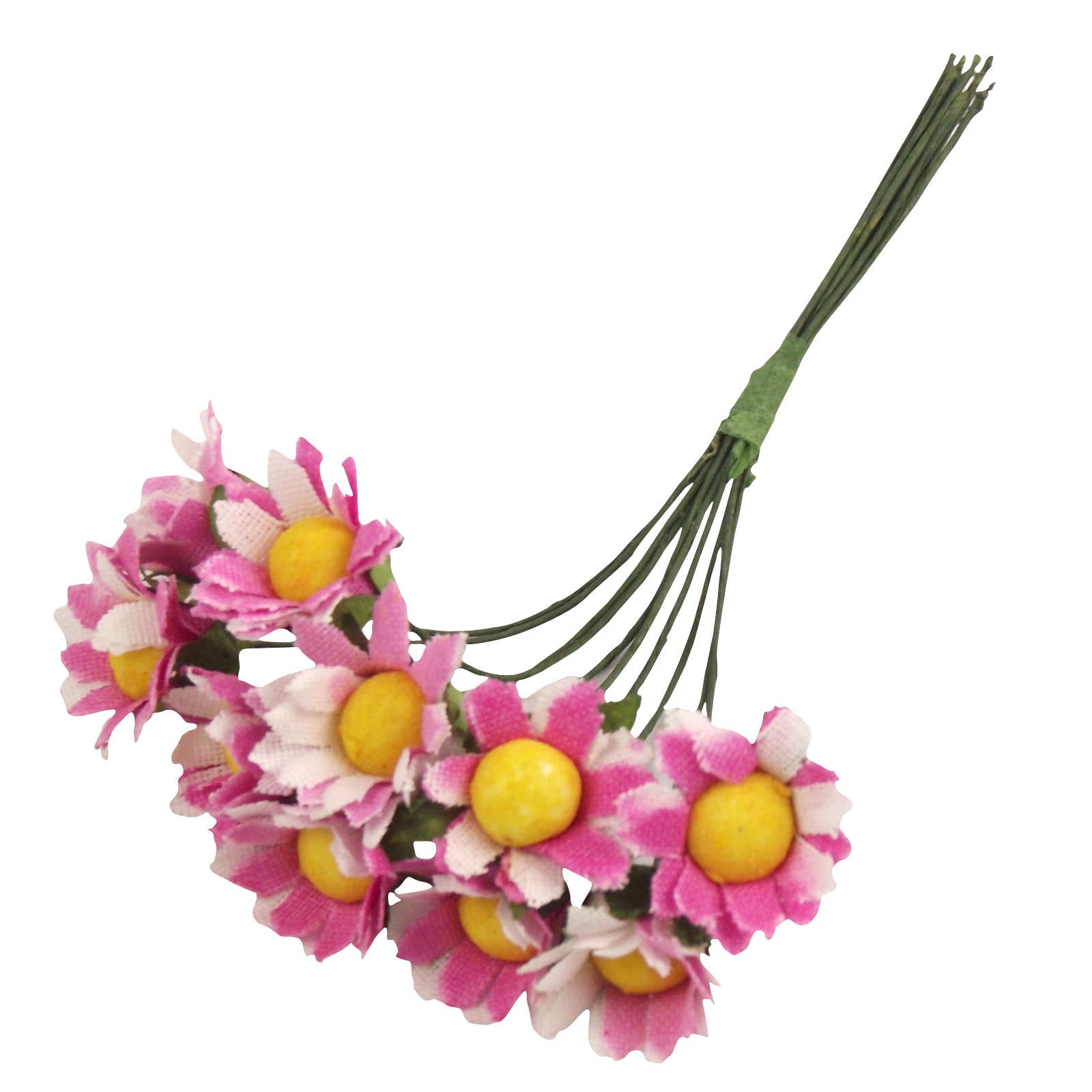 Meena Supplies Pink Bunch Of 10 Miniature Artificial Daisy Gerbera Sunflower Flower Picks (Pink)
