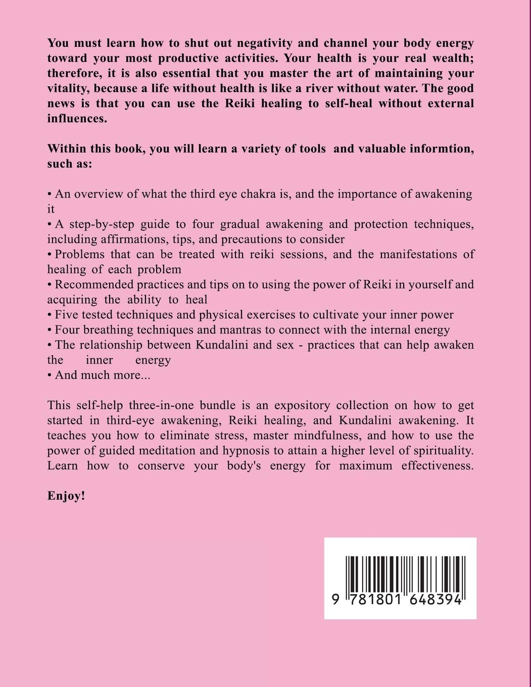 Third Eye Awaking, Reiki Healing, And Kundalini Awaking: 3 Books in 1: The Ultimate Guide For Beginners To Mindfulness & Spirituality. Affirmation, Guided Meditations, Hypnosis & Breathing Techniques
