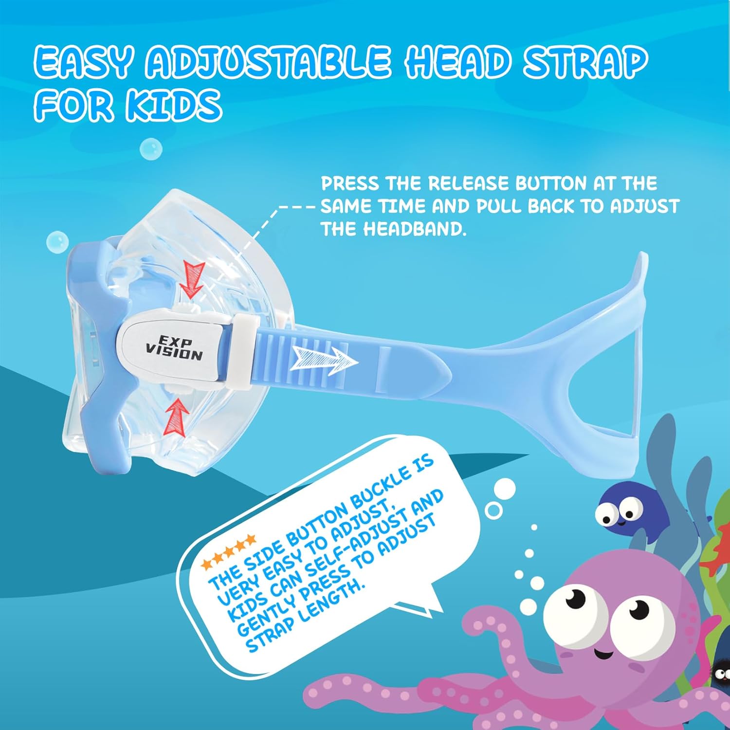 Kids Diving Mask 180° Anti-Fog Swim Mask, Tempered Glass Child Swim Goggles with Nose Cover Anti-Leak Kids Swim Goggles 4-14 Boys Girls for Diving, Snorkeling, Swimming