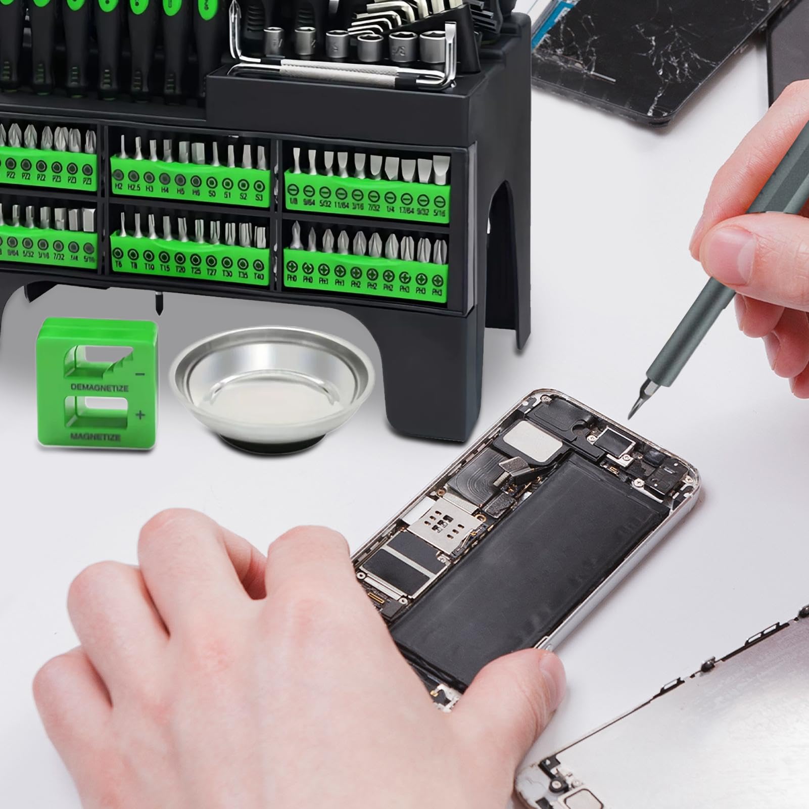 Zestaw Śrubokrętów Wytrzymałe Etui Do Przechowywania | Precyzyjny Zestaw Wkrętaków Magnetyczny Do Napraw Domowych Produkcji Przemysłowej Instalacji Elektrycznych i Napraw Dla