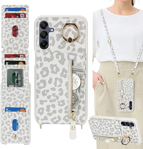 Miniatura 23 de Funda para Samsung Galaxy A14 5G con tarjetero para mujer, para Galaxy A14 5G, funda cartera para teléfono con correa, ranuras para tarjetas de