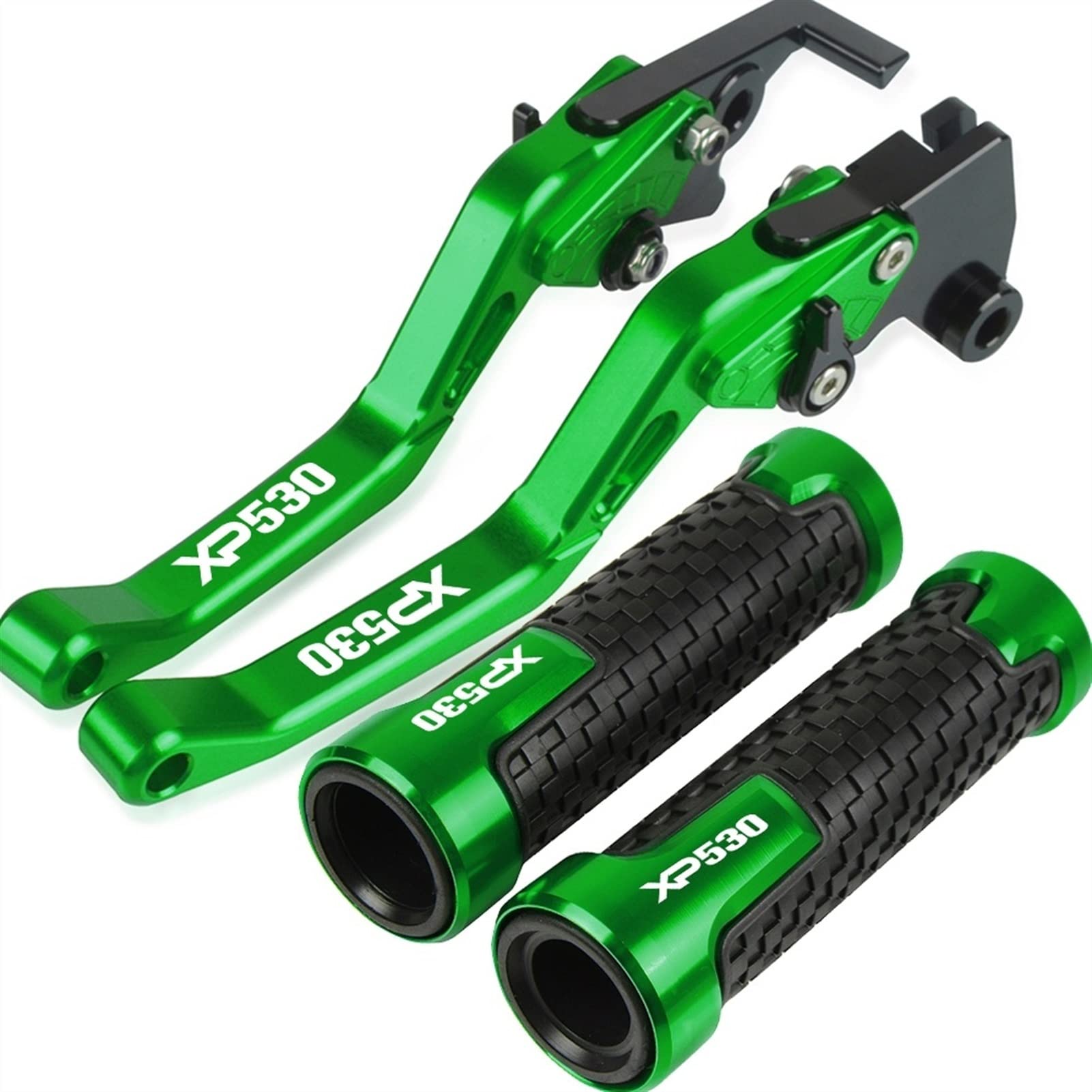 Accessori freno a mano Moto Scooter Freno Leva Di Frizione + 22 MILLIMETRI Manopole Manubrio Per Yamaha XP530 2012 2013 2014 2015 2016(Vert)