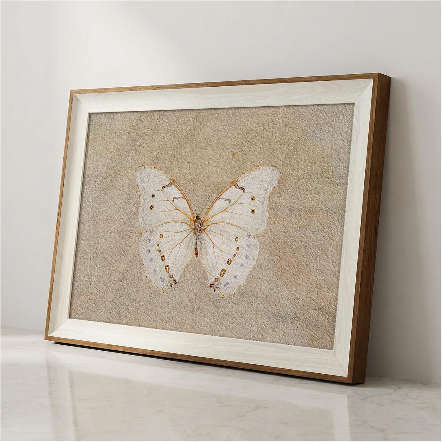 VIYYIEA 3D Granular Texture Framed Wall Art, Upgraded Version Vintage Wall Decor, With Natural Sands Painting Prints, Understated Luxury Home Decor Gifts for Friends or Family - 16L x 12W