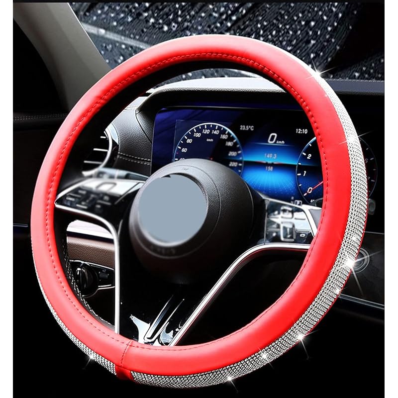 車用 ハンドルカバー レザー軽自動車に適用軽自動車 ハンドルカバーmサイズ 革 ステアリングカバー Color Red Size 38cm Tk4tbdkbde Www 4dgelateria Com Br