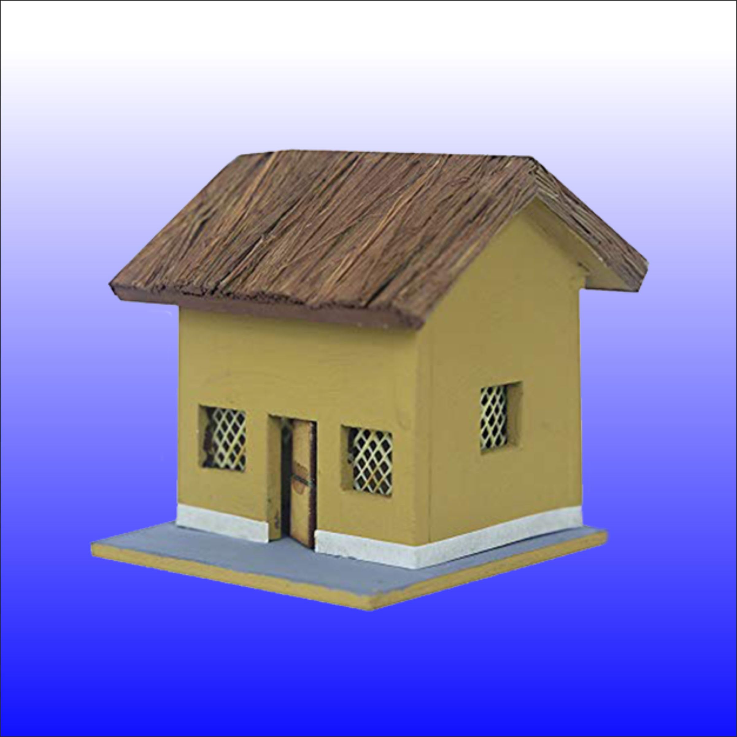 OM Mandala Creation Miniature Village Hut Model, Handcrafted Diorama with Thatched Roof, School Project Art and Craft, Small Size 65 X 65 X65 Mm.-picture-15
