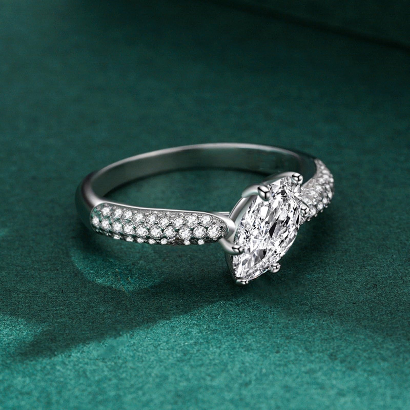 Anillos para mujer de oro con moissanite, elegante oro blanco, anillos de compromiso, anillos de compromiso de oro real