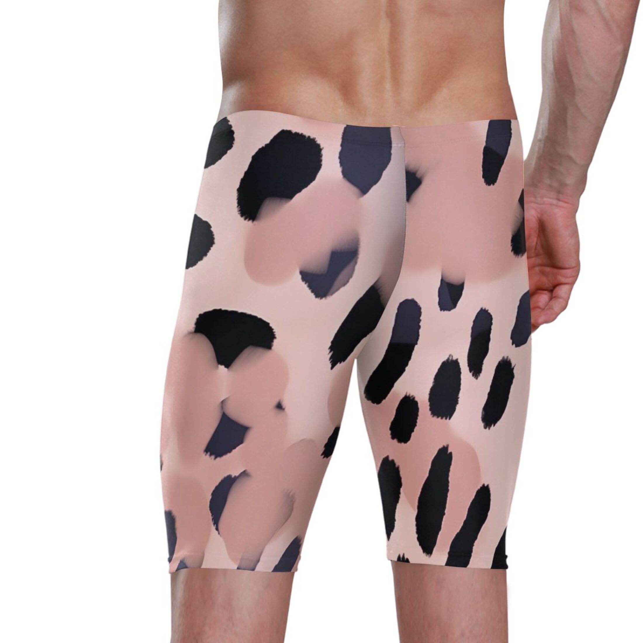 UMIRIKO Pink Leopard Men's Swim Jammers Swimsuit M B0401129