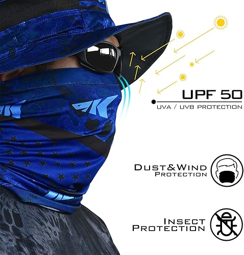 Vista 29 de KastKing Sol Armis - Cubrecuello con protección solar FPU 50 contra los rayos ultravioleta del sol, cubrebocas