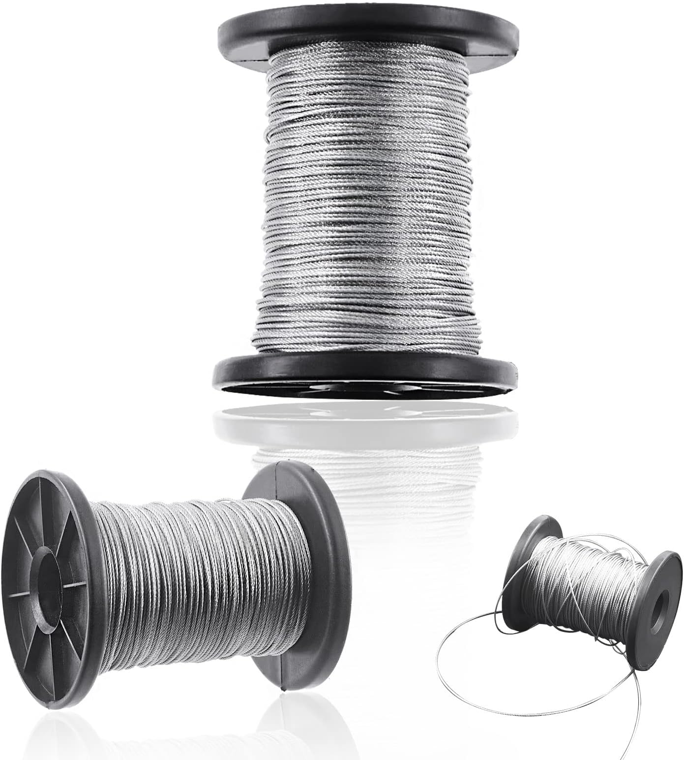 Swpeet 1Pcs 100 Feet Picture Hanging Wire, Picture Wire for Mirrors, Photo Frame Picture, Clock, Art Work Support & Hanging up to 50lbs